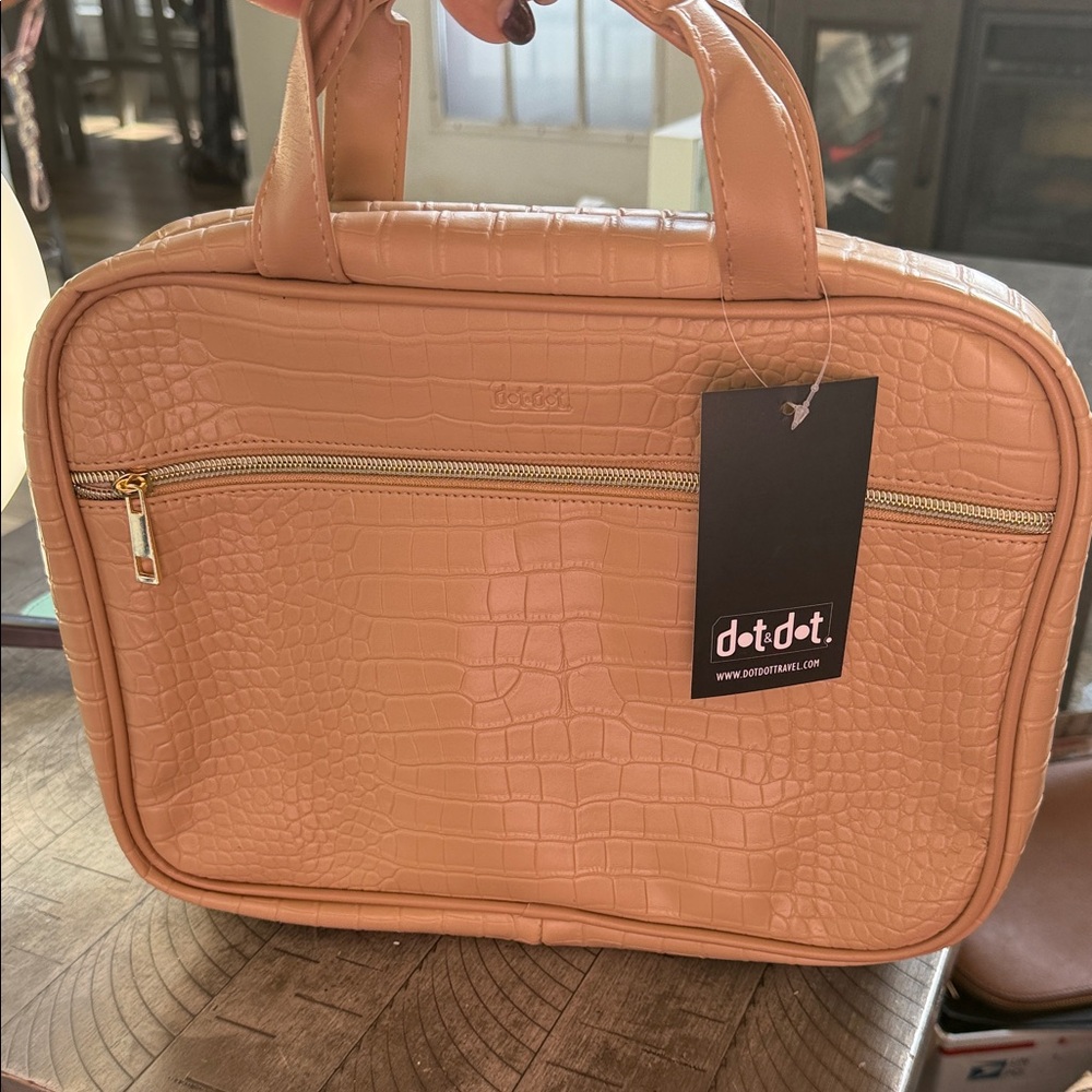 Dot Dot Tan Crocodile Embossed travel shirt shirt  Bag